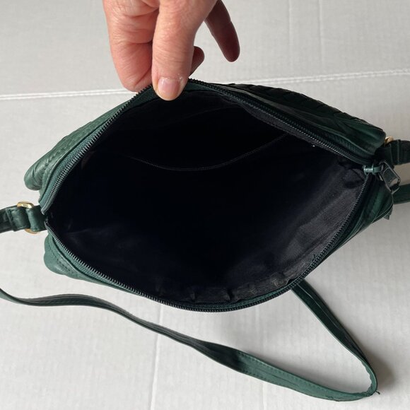 Ganson green Woven Leather crossbody bag - Picture 6 of 11